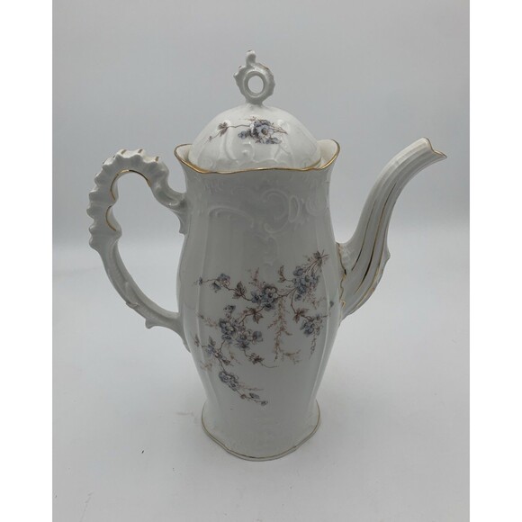 Kpm porcelain Floral Pattern Large Coffee Pot With Lidded Sugar Bowl and cream - Picture 4 of 16
